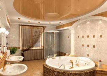 Как оформить потолок в ванной комнате. Фото и видео