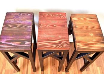 Как сделать цветные обожженные доски. Фото и видео